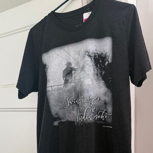 Black Graphic Tee with Artistic Design